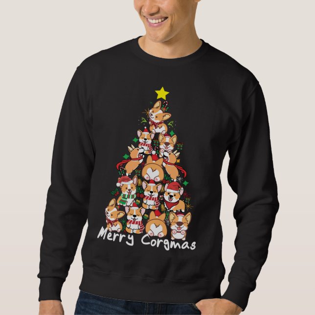 Sudadera Corgi Christmas Tree Merry Corgmas - Corgi Dog Xma (Anverso)