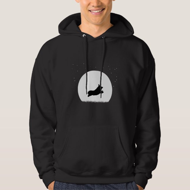 Sudadera Corgi Corriendo En Nieve De Invierno (Anverso)