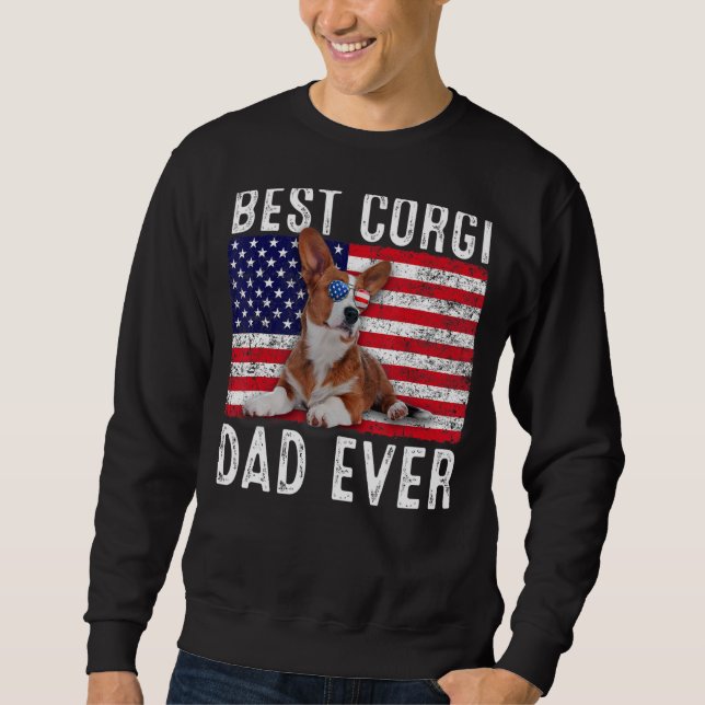 Sudadera Corgi Dad Usa American Flag Corgi Perder 1 (Anverso)