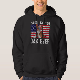 Sudadera Corgi Dad Usa Estadounidense Flag Corgi Dog Dueño