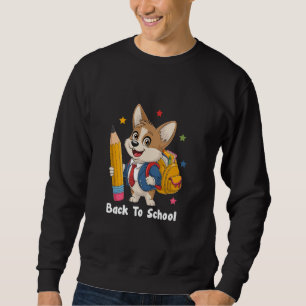 Sudadera Corgi De Vuelta A La Escuela A La Enseñanza De Est