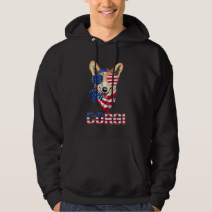Sudadera Corgi Dog Gafas De Sol Bandera Estadounidense 4 De