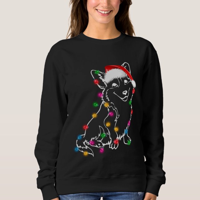 Sudadera Corgi Dog Lights Christmas Matching Family (Anverso)