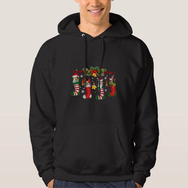 Sudadera Corgi En Calcetines Navidades De Renos Nievan Perr (Anverso)