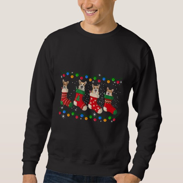 Sudadera Corgi En Navidades De Calcetines (Anverso)
