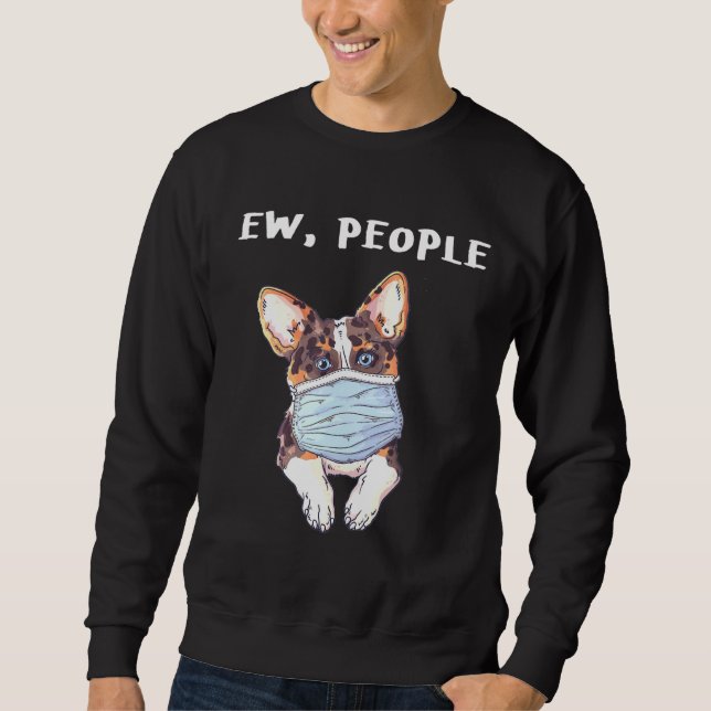 Sudadera Corgi Ew People Dog Con Máscara De Cara (Anverso)