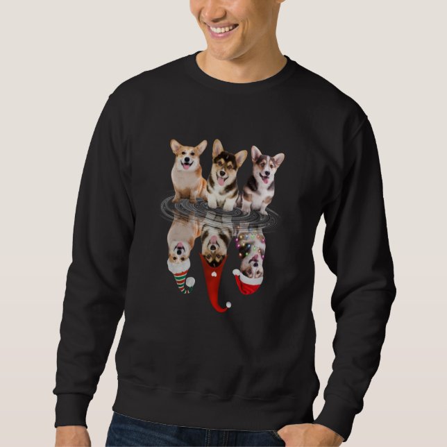 Sudadera corgi feliz navidades disfraz divertido perro (Anverso)