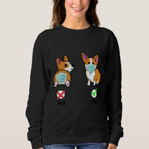 Sudadera Corgi Funny Usando Máscara Perro Cute 787