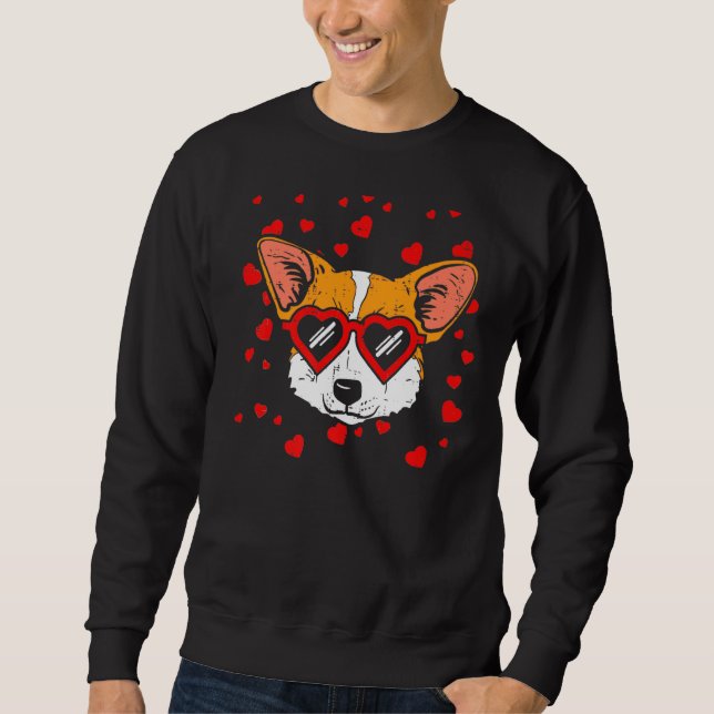 Sudadera Corgi galés Cara Glasses Cute Dog (Anverso)