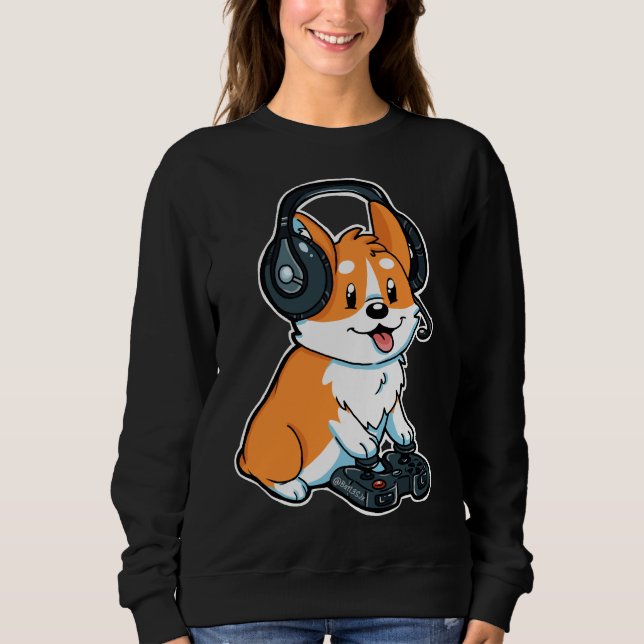 Sudadera Corgi Gamer 677 (Anverso)