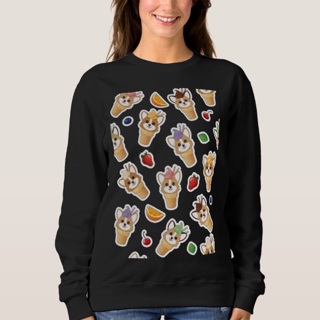 Sudadera Corgi Ice Cream Cone Pattern (Anverso)