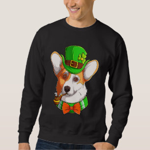 Sudadera Corgi Irlandés St Patrick's Day Funny Leprechaun C