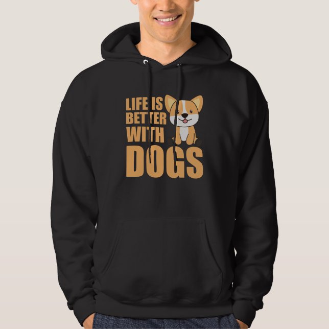 Sudadera Corgi Life Es Mejor Con Perros (Anverso)