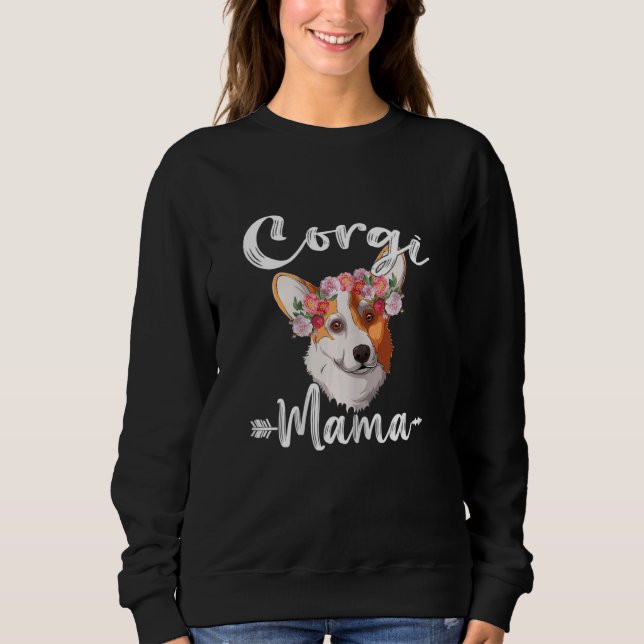 Sudadera Corgi Mama Floral (Anverso)