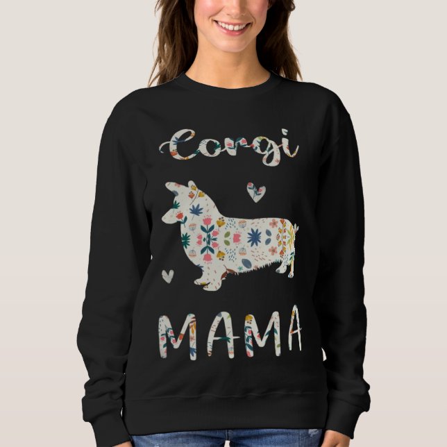 Sudadera Corgi Mama Floral Dog Mom Love (Anverso)