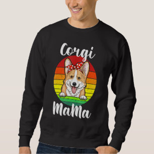 Sudadera Corgi Mama Red Polka Retro Perro Arcoiris Lover