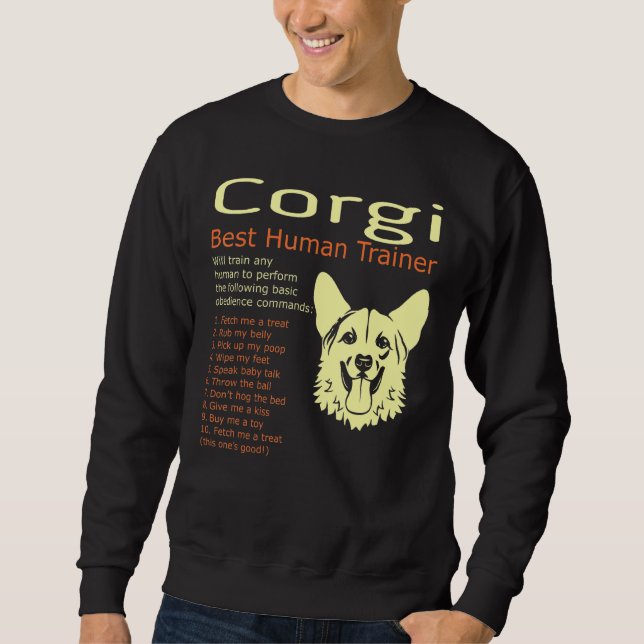Sudadera Corgi Mejor Entrenador Humano Capacitará A Cualqui (Anverso)