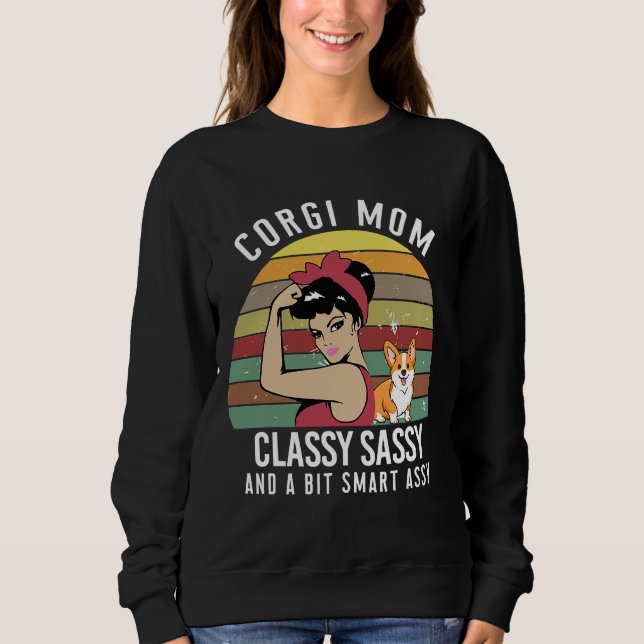 Sudadera Corgi Mom Classy Sassy (Anverso)