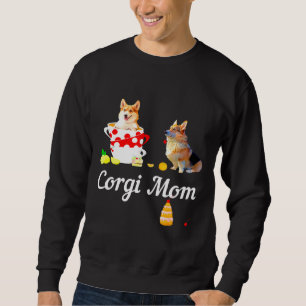 Sudadera Corgi Mom Mad Hatters Tea Fiesta Corgi Dog Long