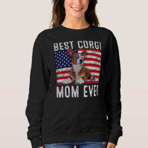 Sudadera Corgi Mom Usa La Bandera Estadounidense Corgi Dog