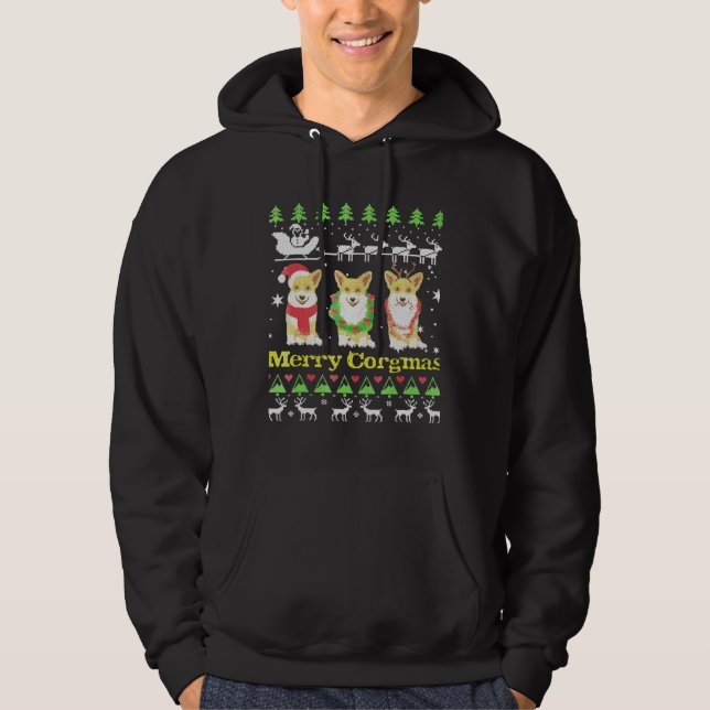 Sudadera Corgi Navidades Merry Corgmas Ugly Xmas (Anverso)