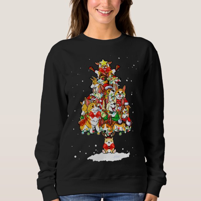 Sudadera Corgi Noel Xmas Árboles Navidades Perro Amor (Anverso)