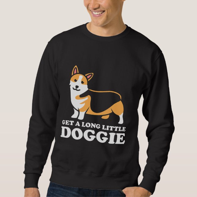 Sudadera Corgi Obtén Un Largo Perrito (Anverso)