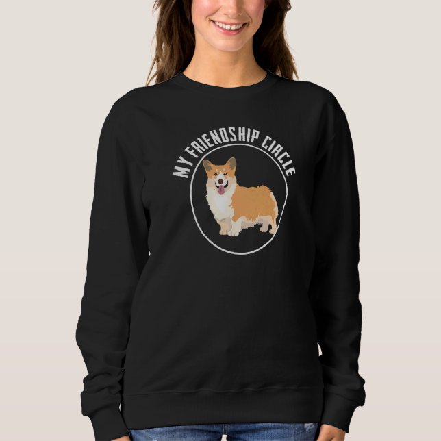 Sudadera Corgi Perro Amistad Círculo Perro Propietario Pun  (Anverso)