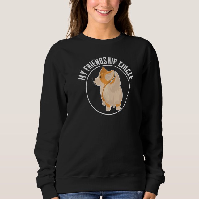 Sudadera Corgi Perro Amistad Círculo Perro Propietario Pun  (Anverso)