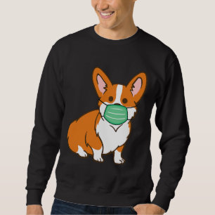 Sudadera Corgi Perro Cara Máscara Antivirus de distanciamie