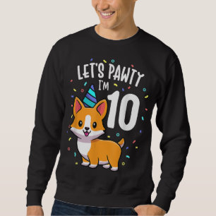 Sudadera Corgi Perro de 10 años, 10 años de edad