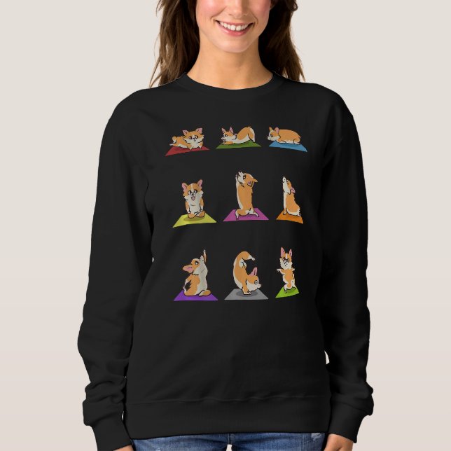Sudadera Corgi Perros Yoga Asana Poses Masters De Meditació (Anverso)