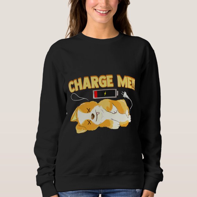 Sudadera Corgi Puppy Charge Me (Anverso)