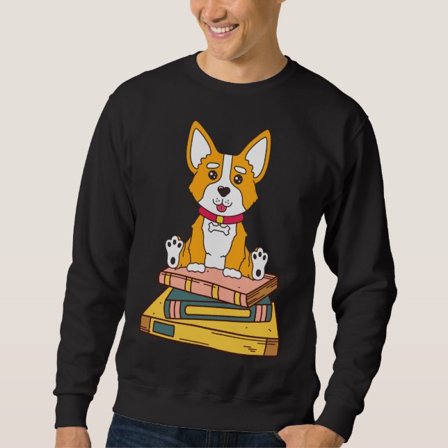 Sudadera Corgi Reading (Anverso)