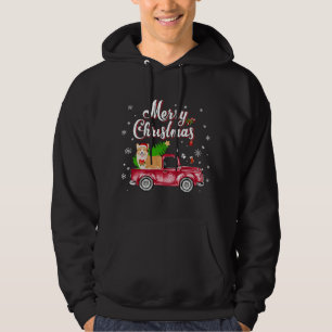 Sudadera Corgi Retriever monta Navidades de camiones rojos 