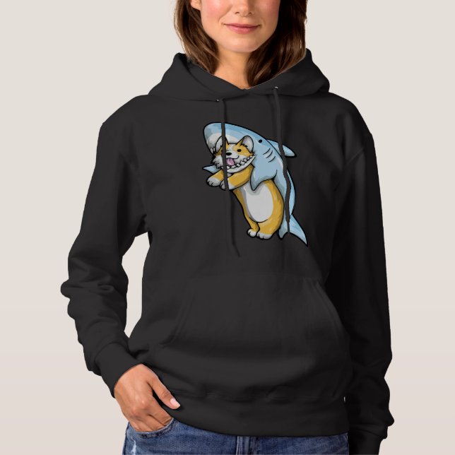 Sudadera Corgi Shark Funny Corgi Costume 988 (Anverso)