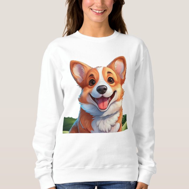 Sudadera Corgi sonriente (Anverso)