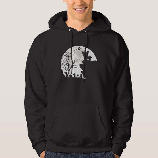 Sudadera Corgi Under Moon Halloween Dog (Anverso)