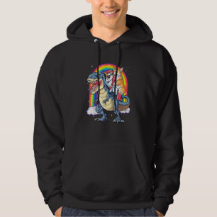 Sudadera Corgi Unicorn Montando Dinosaurio T Rex Hombres Ra
