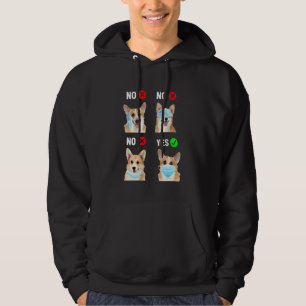 Sudadera Corgi Usa Máscara De Cara Distancia Social Derecha