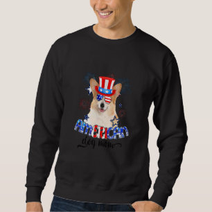 Sudadera Corgi Usando Gafas De Sol Bandera Estadounidense 4