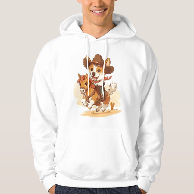Sudadera Corgi Vaquero � Perro Rodeo Occidental (Anverso)