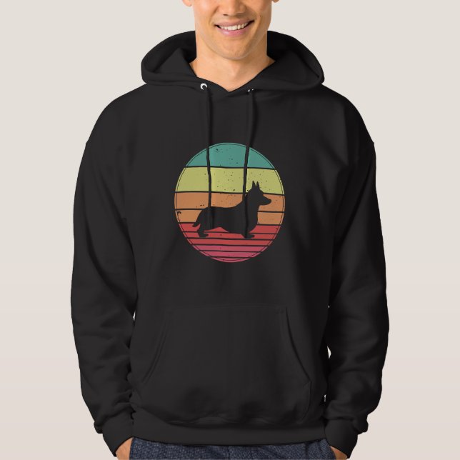 Sudadera Corgi Vintage Retro Sunset (Anverso)
