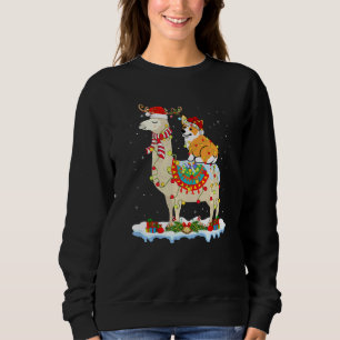 Sudadera Corgi Xmas Iluminando Santa Corgi Riding Llama Chr