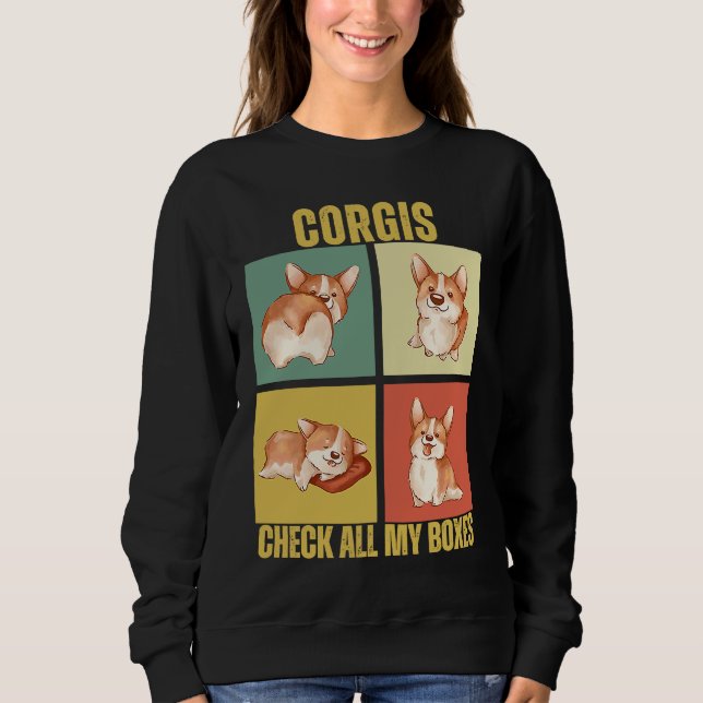 Sudadera Corgis Check All My Boxes  Corgi (Anverso)