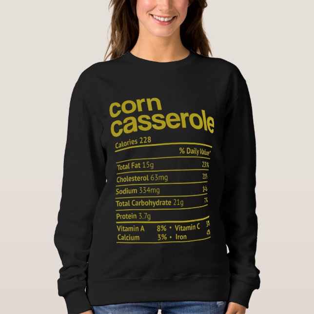 Sudadera Corn Casserole Nutrition Fact Thankending Christm (Anverso)