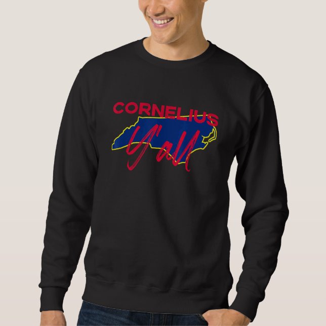 Sudadera Cornelius North Carolina Yall Nc Pride Mapa Estata (Anverso)