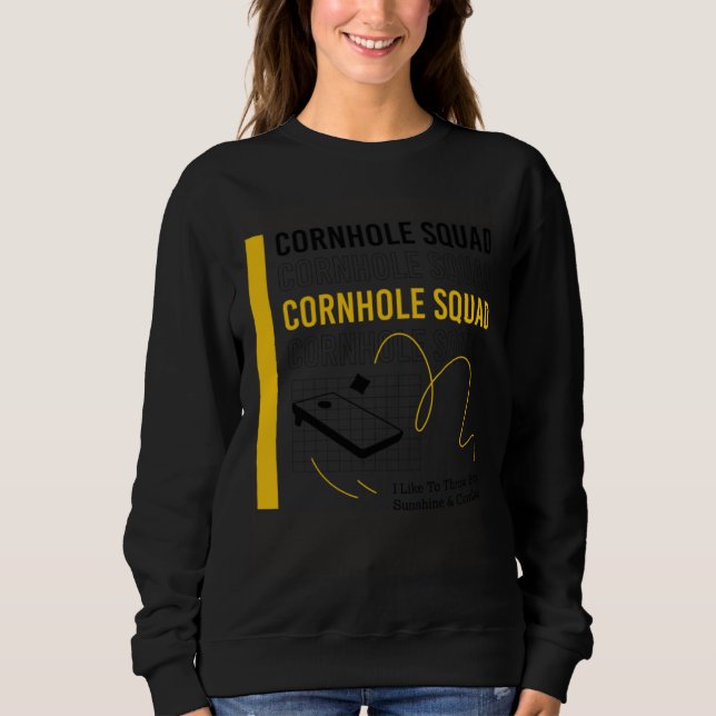Sudadera Cornhole Squad Ironic Saying Hobby Sports (Anverso)