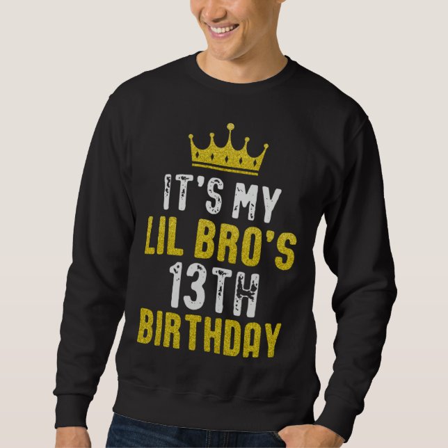 Sudadera Corona Amarilla 13 Cumpleaños Para Hermano De Herm (Anverso)