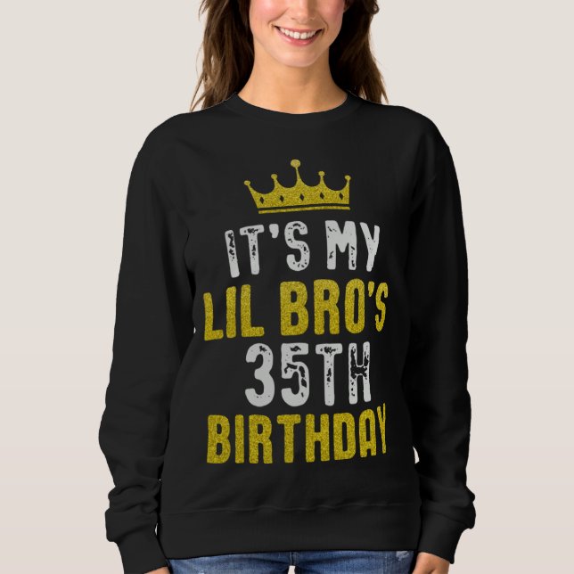 Sudadera Corona Amarilla Cumpleaños 35 Hermano De Hermana B (Anverso)